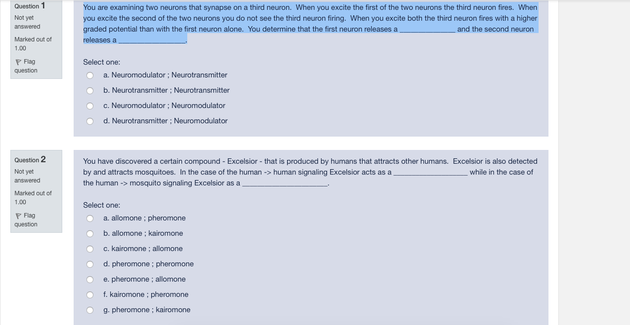 Solved Question 1 Not yet answered You are examining two | Chegg.com