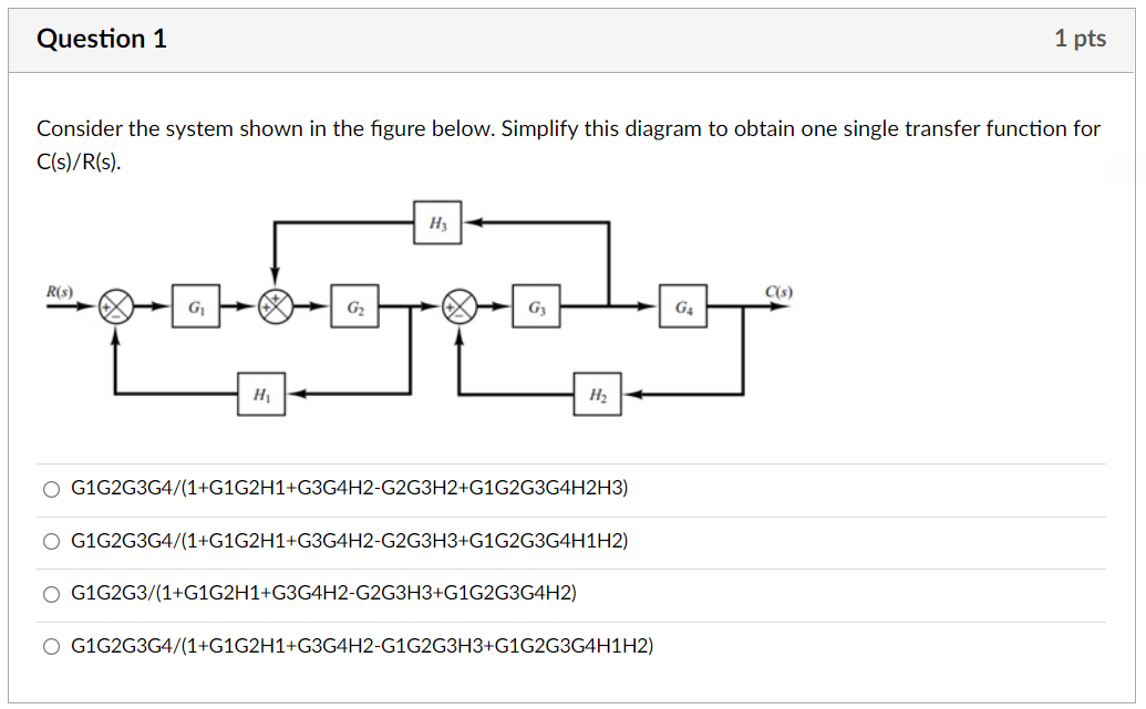 Solved Question 1 1 Pts Consider The System Shown In The | Chegg.com