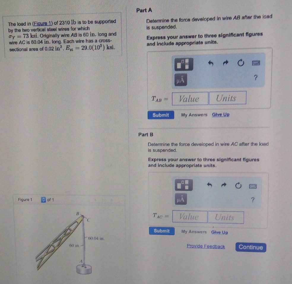 Solved Part A Determine The Force Developed In Wire AB After | Chegg.com