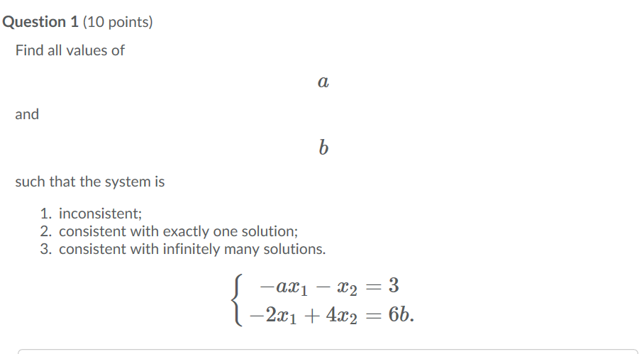 Solved Question 1 (10 points) Find all values of and such | Chegg.com