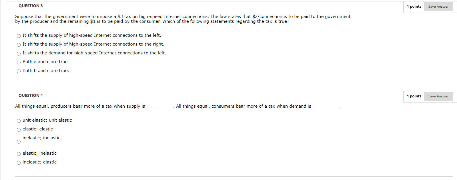 Solved QUESTION 1 1 points Save Answer Suppose that the | Chegg.com
