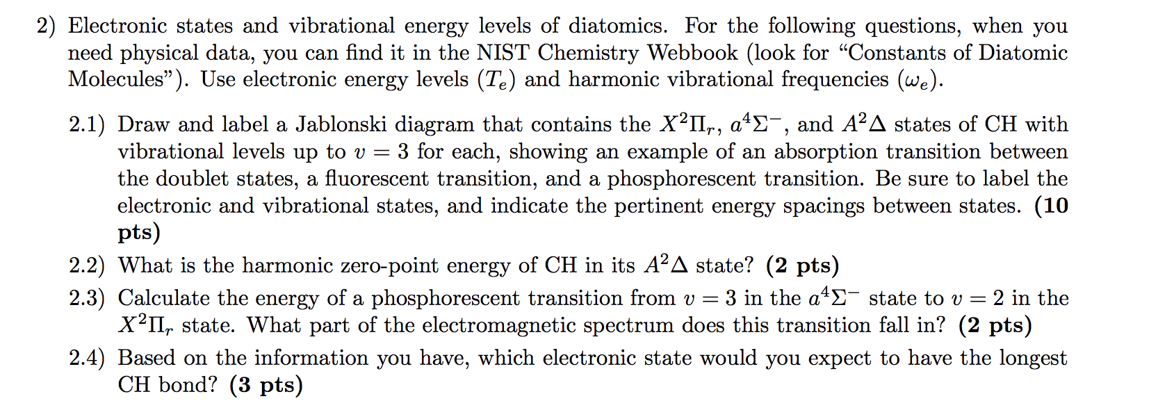 2) Electronic states and vibrational energy levels of | Chegg.com