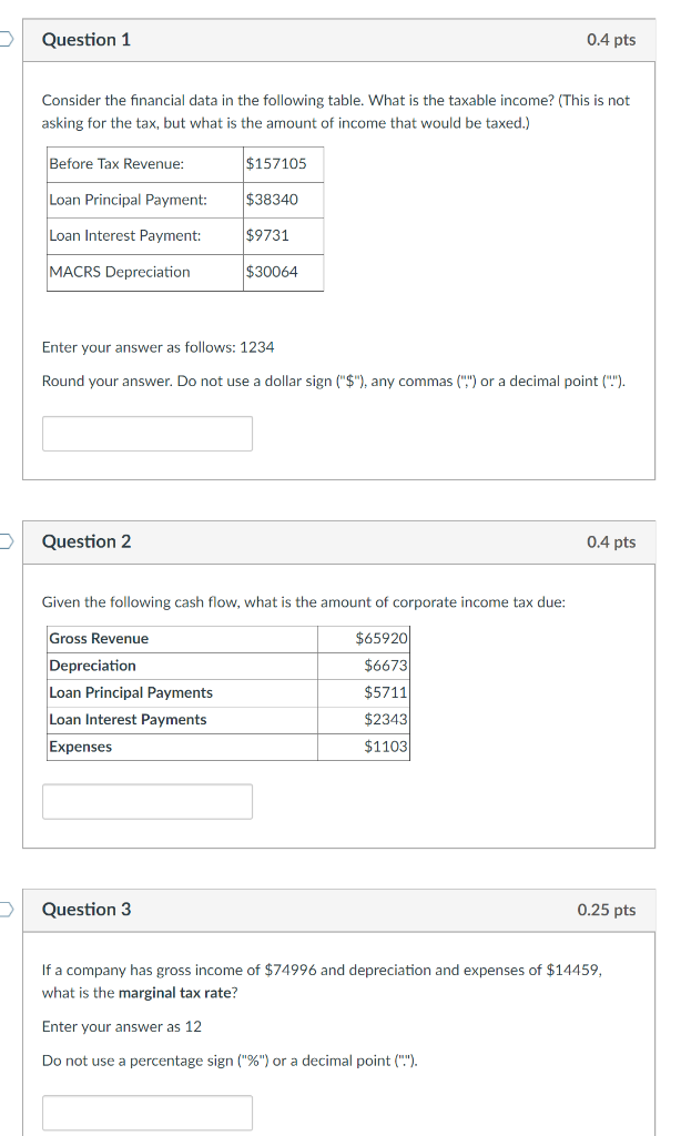Solved Question 1 0.4 pts Consider the financial data in the | Chegg.com