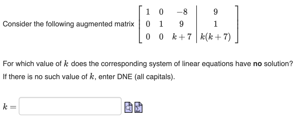 Solved Consider The Following Augmented Matrix | Chegg.com