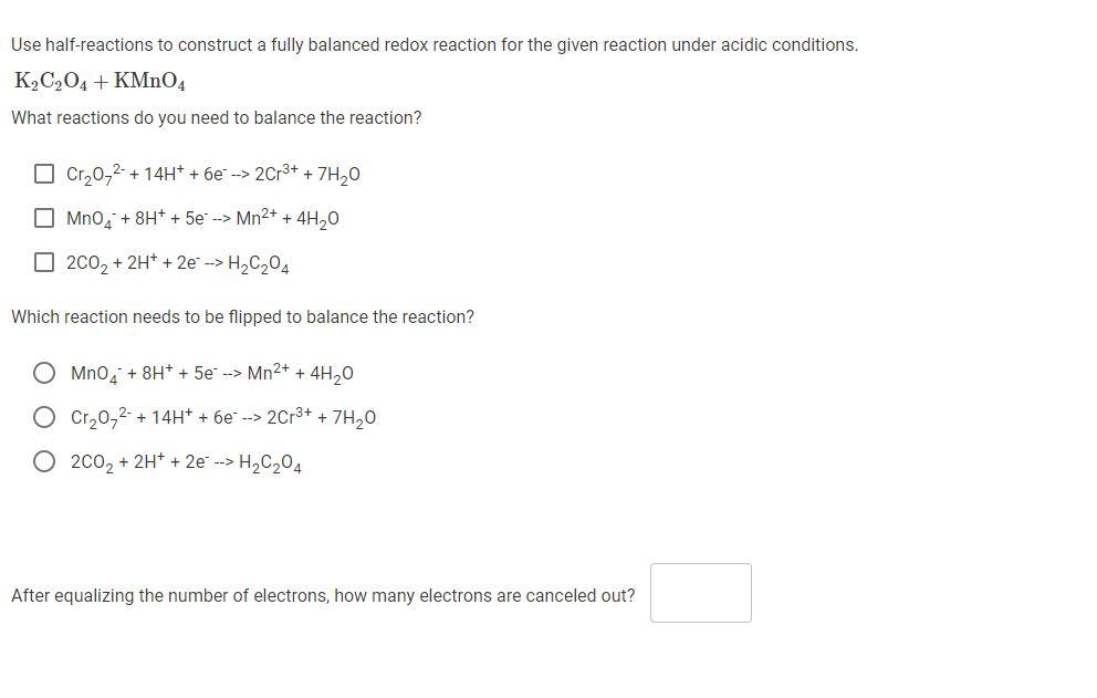 Solved Use Half-reactions To Construct A Fully Balanced | Chegg.com