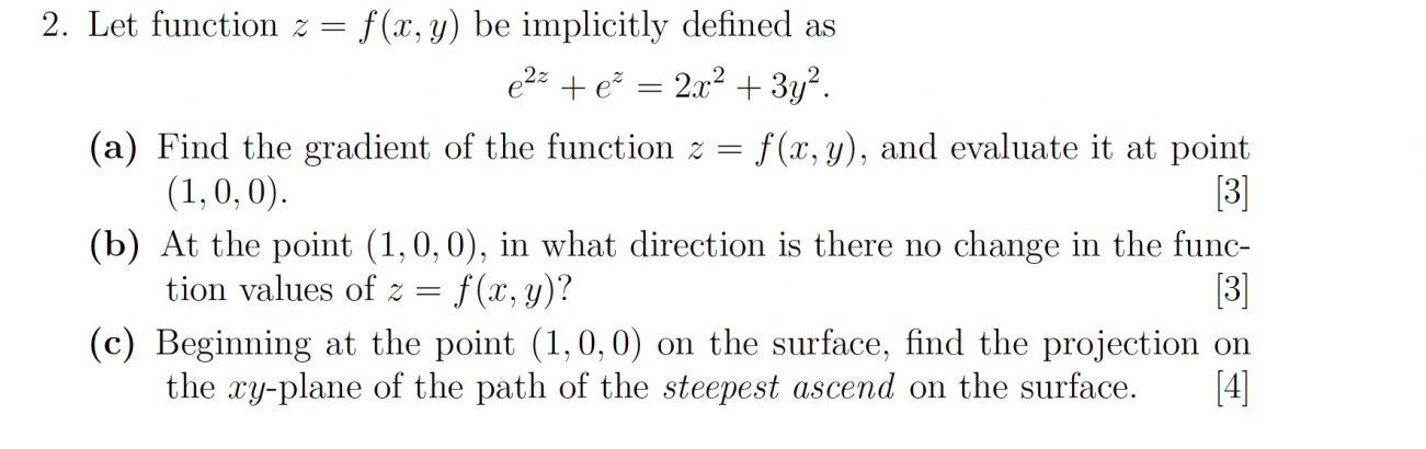 Solved 2. Let function z=f(x,y) be implicitly defined as | Chegg.com