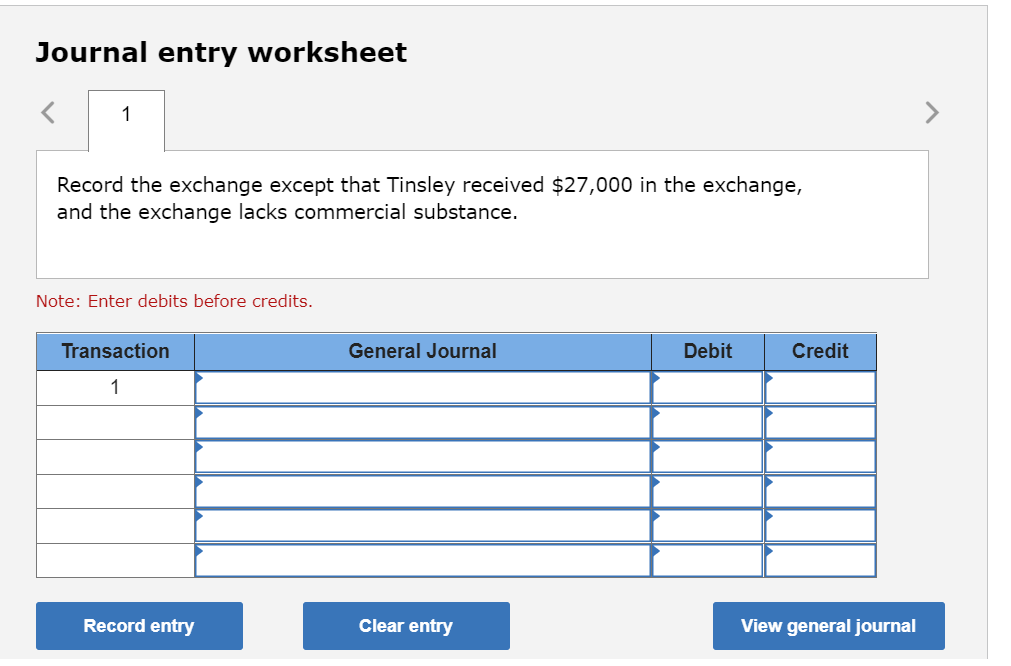 Solved The Tinsley Company exchanged land that it had been