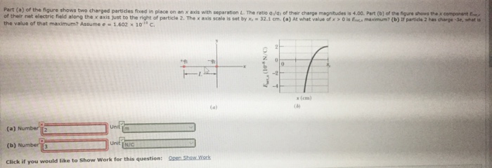 Solved Part (a) of the figure shows two charged particles | Chegg.com