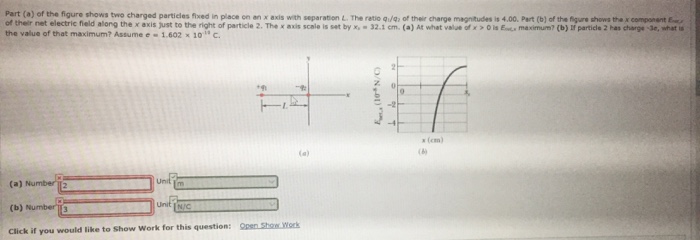 Solved Part (a) Of The Figure Shows Two Charged Particles | Chegg.com