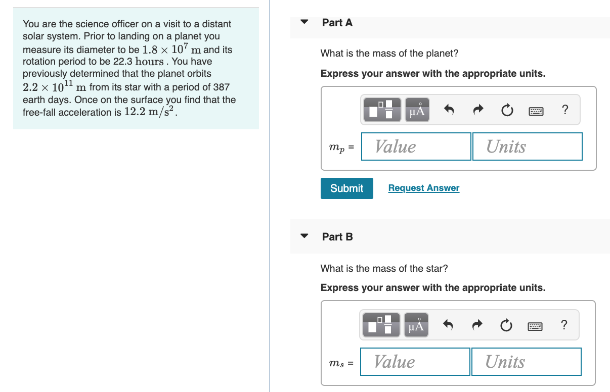 Solved Part A What is the mass of the planet? You are the | Chegg.com