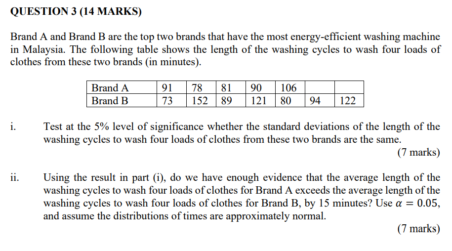 Solved QUESTION 3 (14 MARKS) Brand A And Brand B Are The Top | Chegg.com