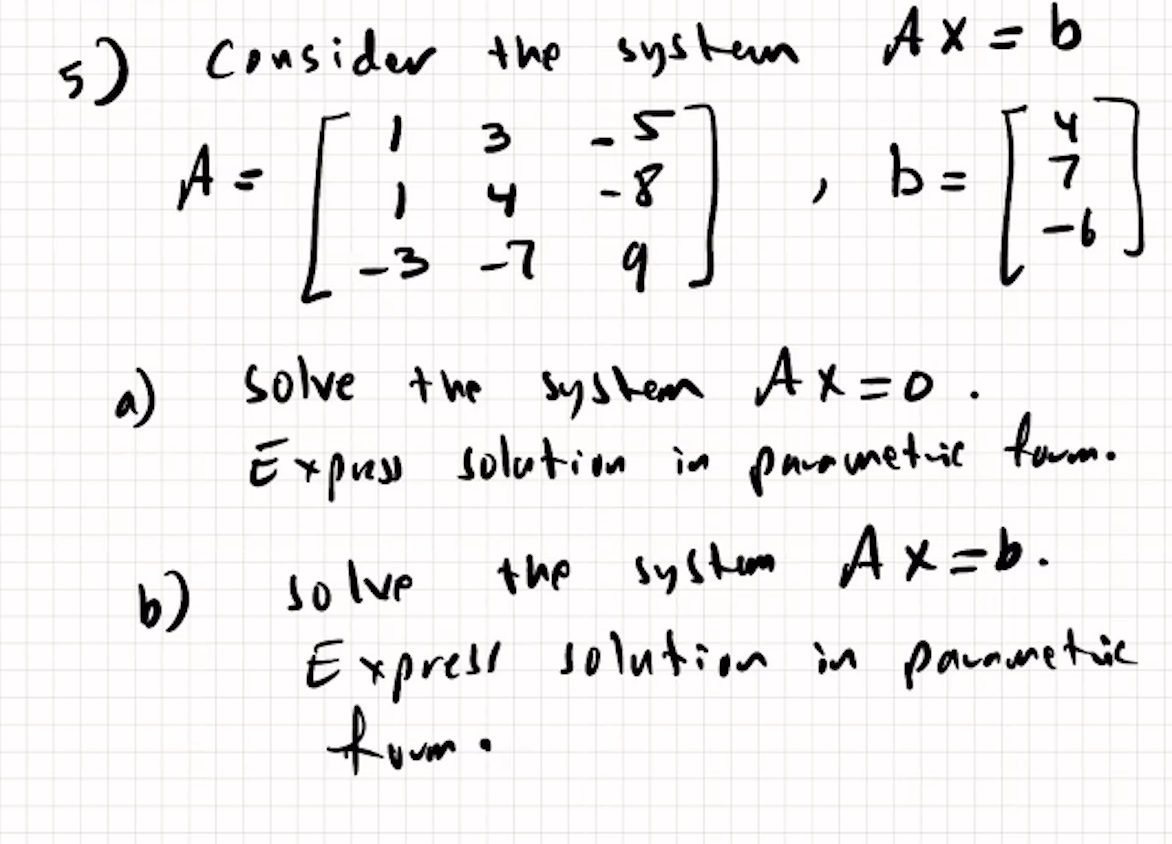 Solved 5) Consider The System Ax=b | Chegg.com