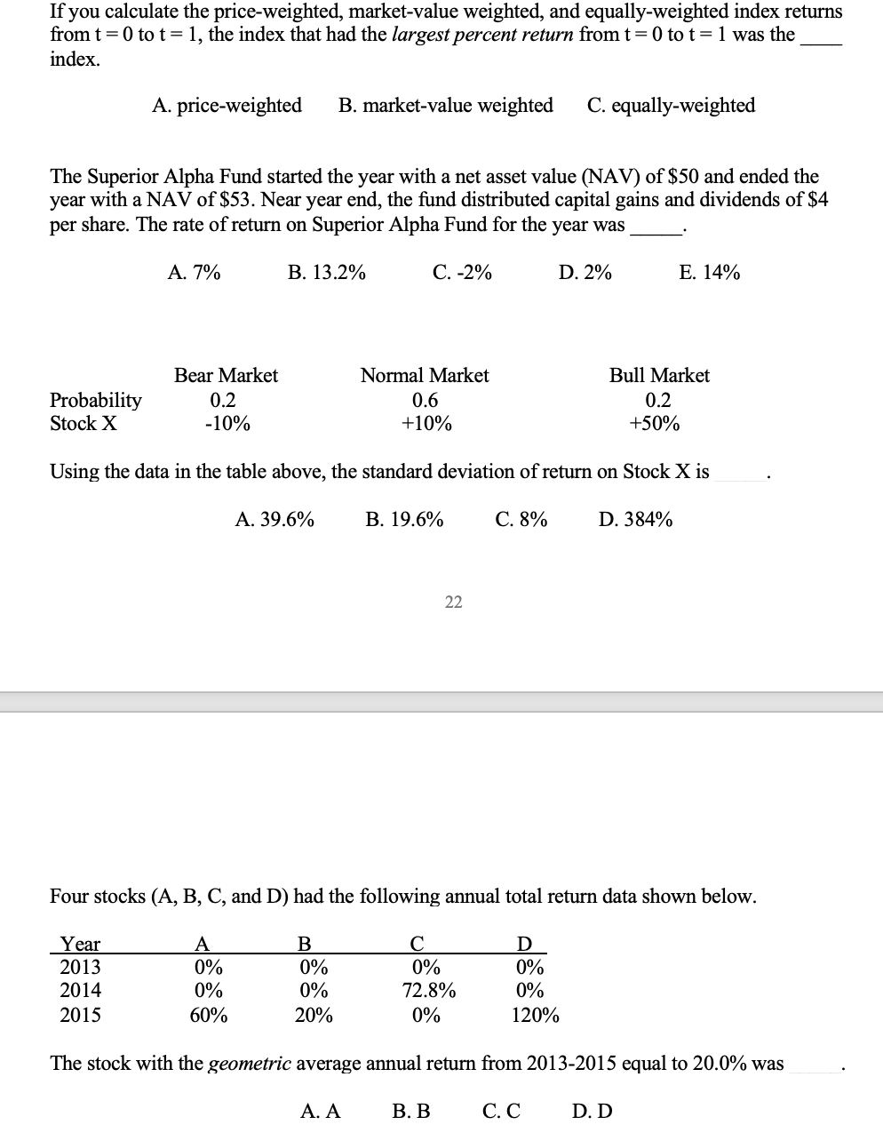 how to calculate value weighted index return