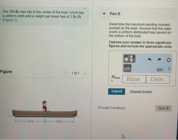 solved-the-160-lb-man-sits-in-the-center-of-the-boat-which-chegg
