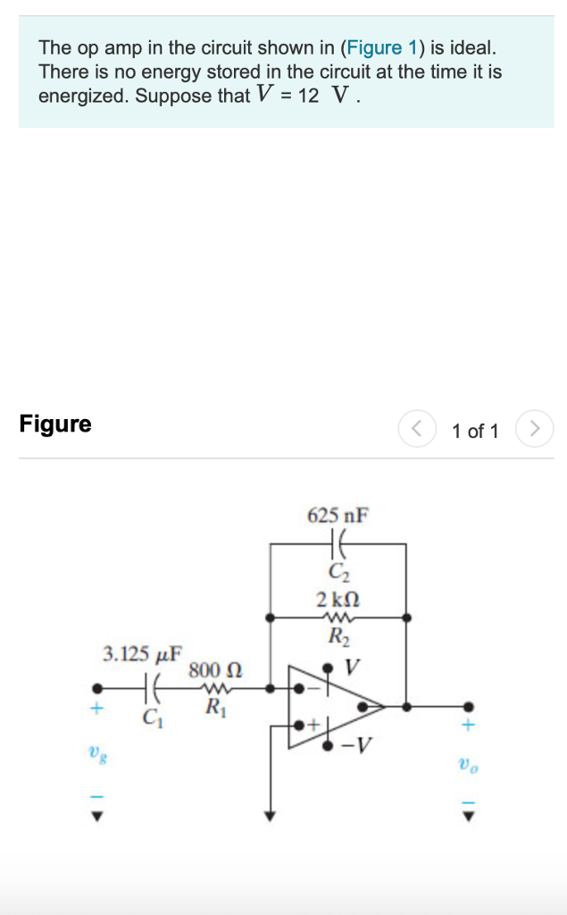 Solved The op amp in the circuit shown in (Figure 1) is | Chegg.com