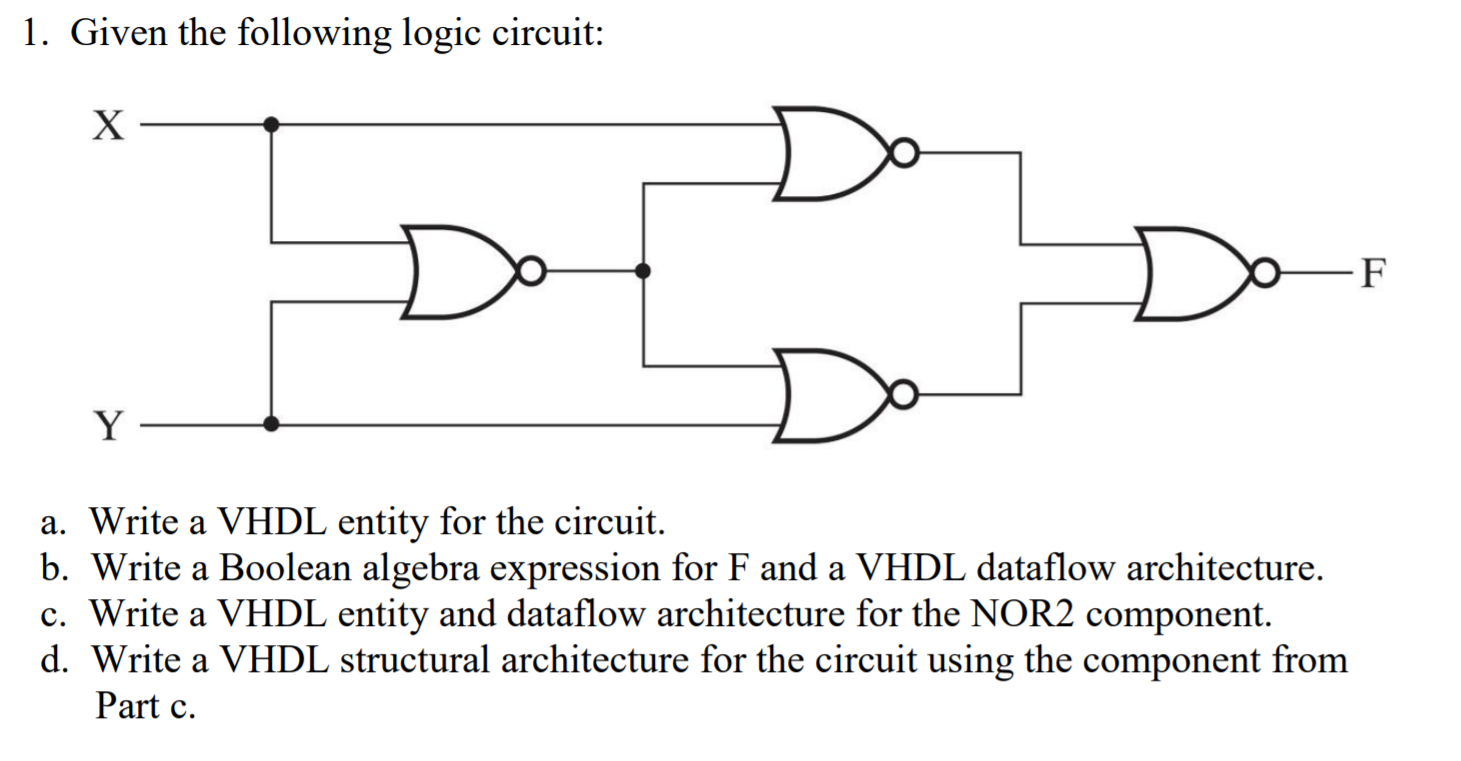 Solved 1. Given the following logic circuit: X F Y a. Write | Chegg.com