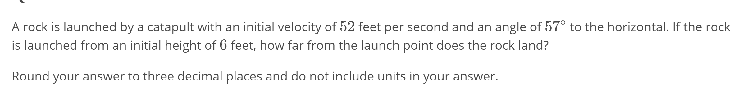 Solved A rock is launched by a catapult with an initial | Chegg.com