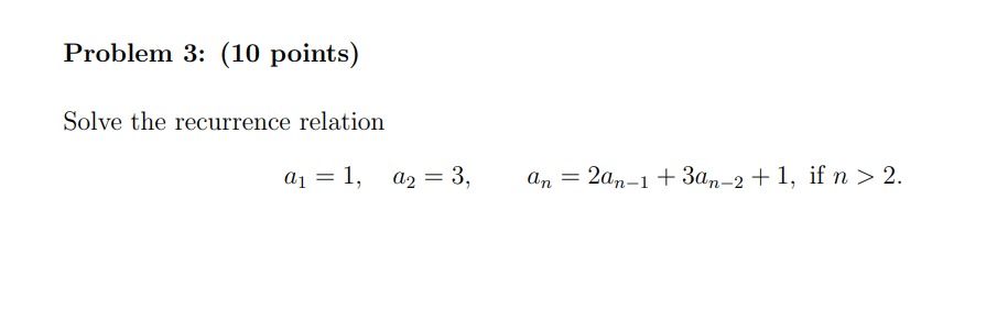 Solved Solve the recurrence relation | Chegg.com