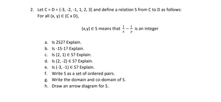 Solved 2 Let C D 3 2 1 1 2 3 And Define A Re Chegg Com