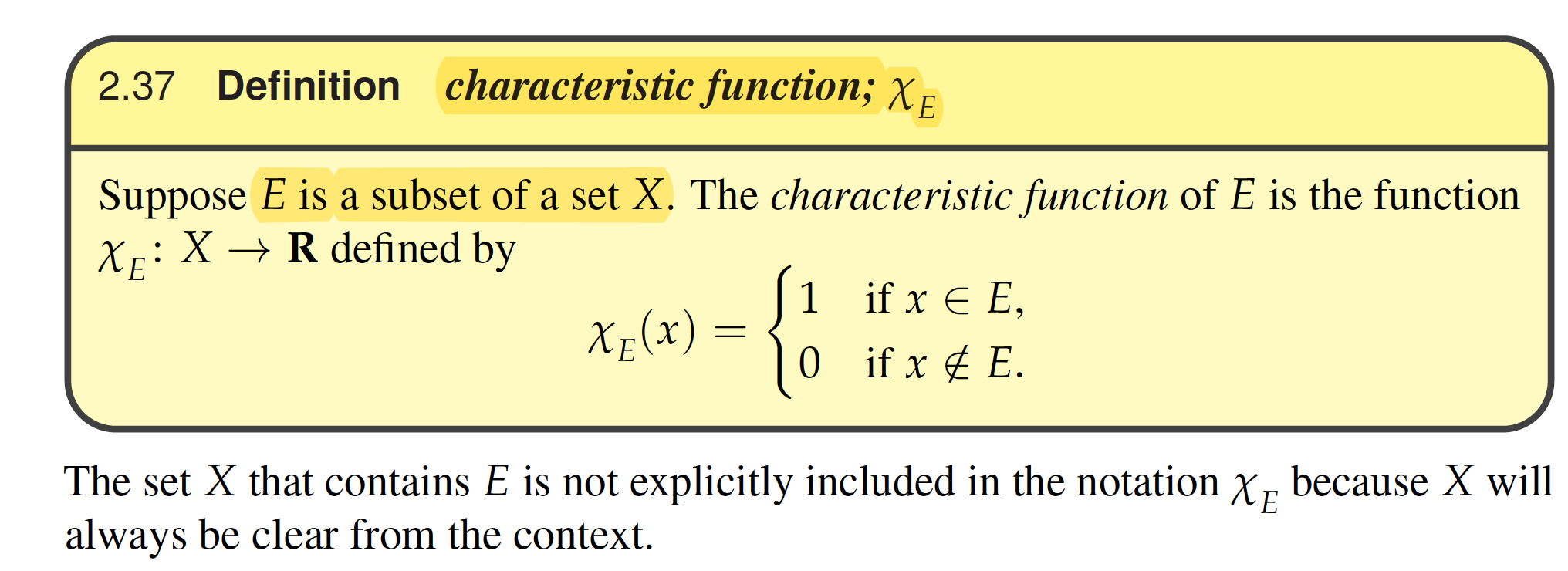 Solved 2.37 Definition characteristic function; XE Suppose E