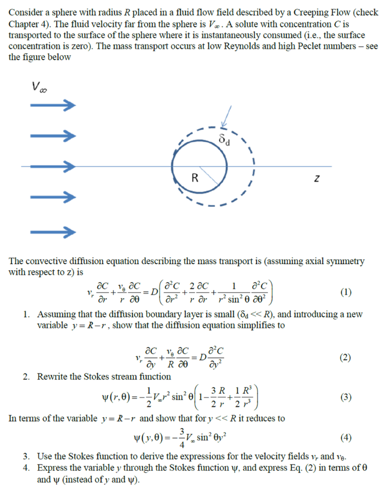 Consider a sphere with radius R placed in a fluid | Chegg.com