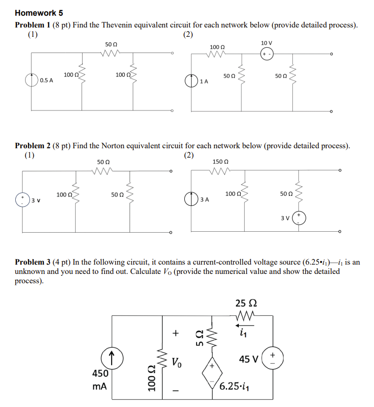 Solved Problem 1 ( 8pt ) Find the Thevenin equivalent | Chegg.com