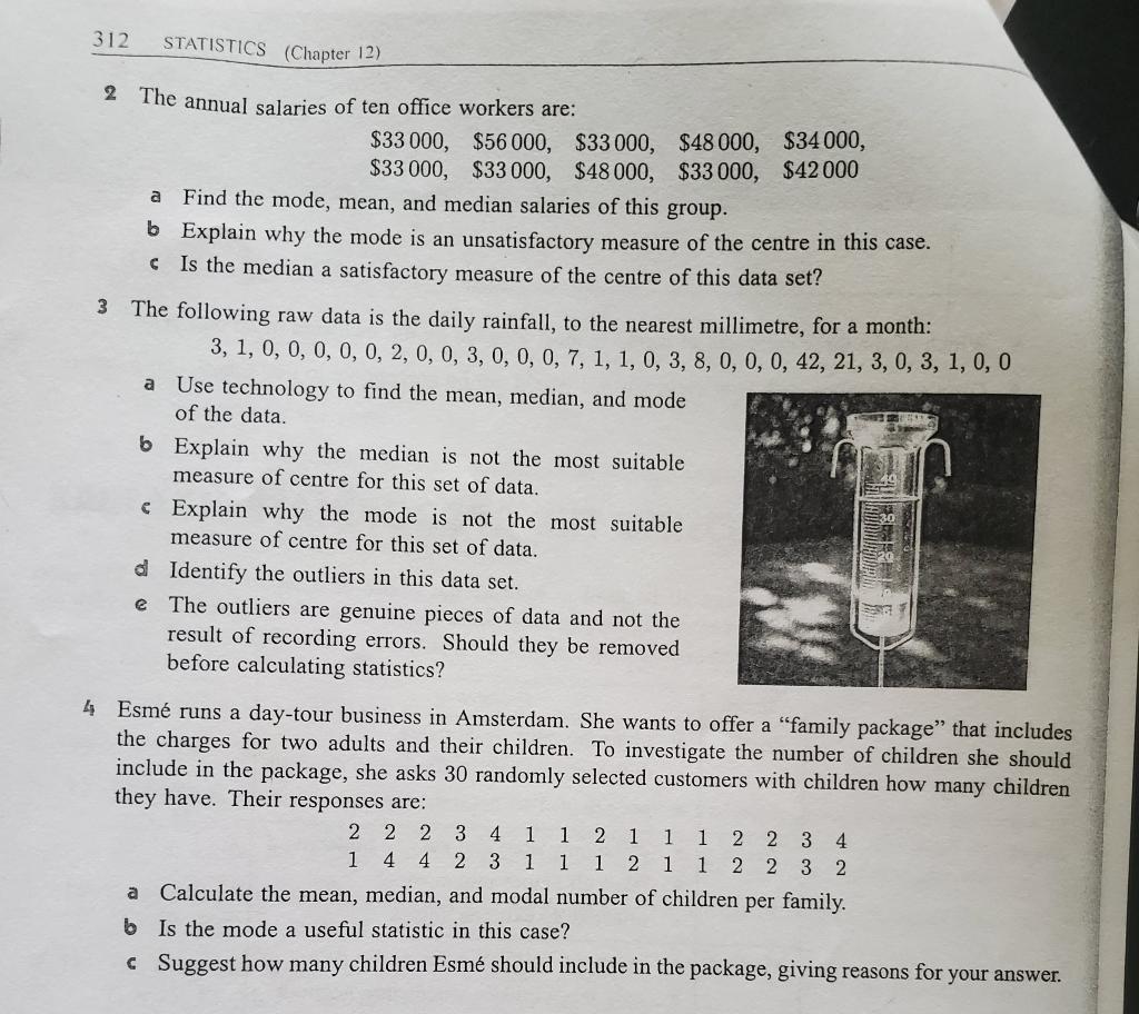 Solved 312 STATISTICS (Chapter 12) a 2 The annual salaries | Chegg.com