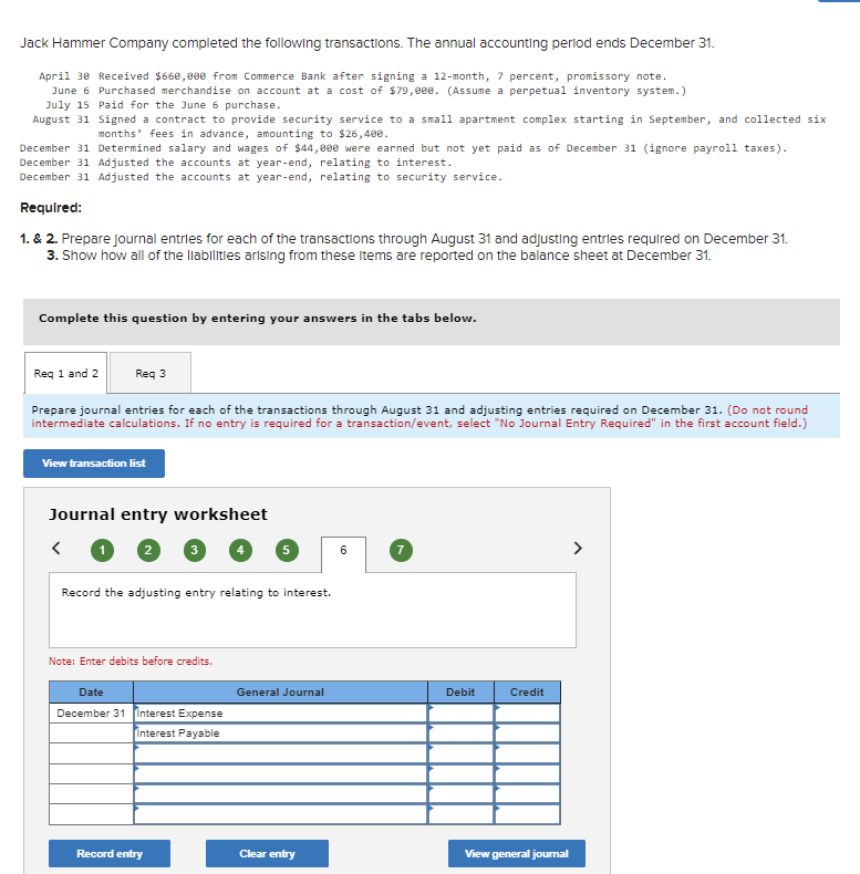 Solved Jack Hammer Company completed the following