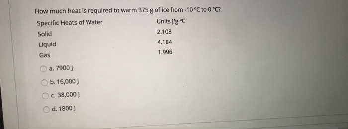 Solved 4 184 How Much Heat Is Required To Warm 375g Of Ice Chegg solved-4-184-how-much-heat-is-required-to-warm-375g-of-ice-chegg