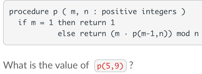 Solved Discrete Math Assume that procedure p is the | Chegg.com