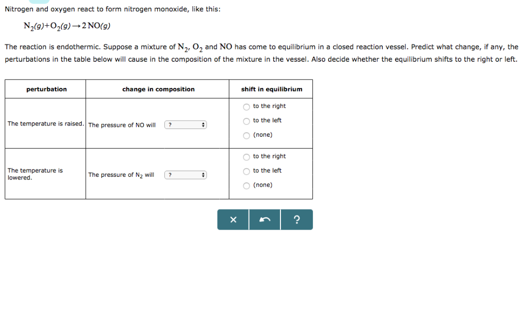 Solved Nitrogen and oxygen react to form nitrogen monoxide,