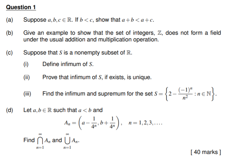 Solved Question 1 (a) Suppose A,b,c € R. If B | Chegg.com