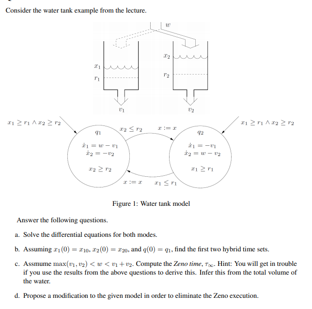 Consider the water tank example from the lecture. 10 | Chegg.com