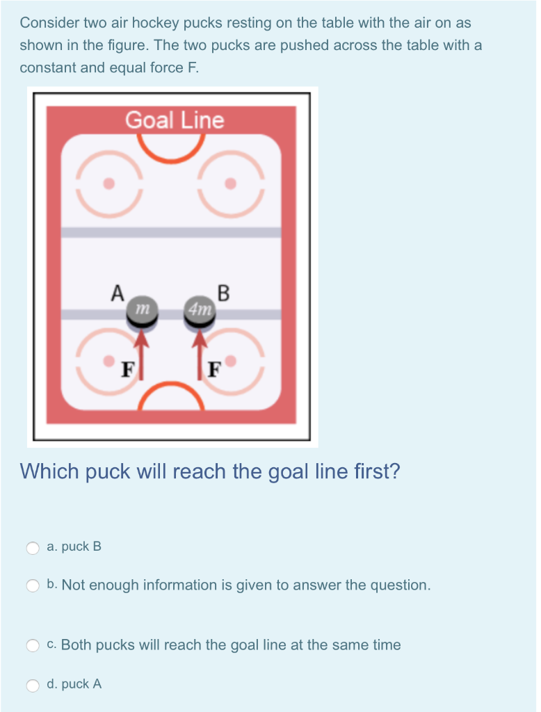 Solved Consider two air hockey pucks resting on the table