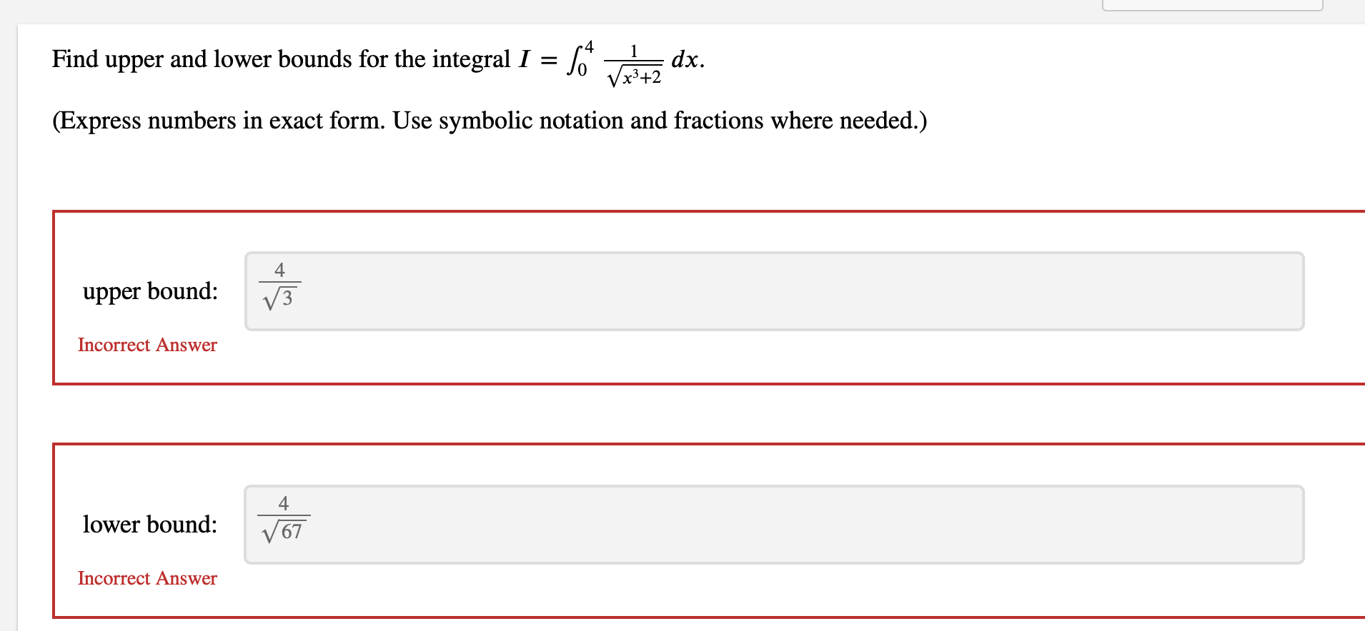 Solved Find upper and lower bounds for the integral | Chegg.com