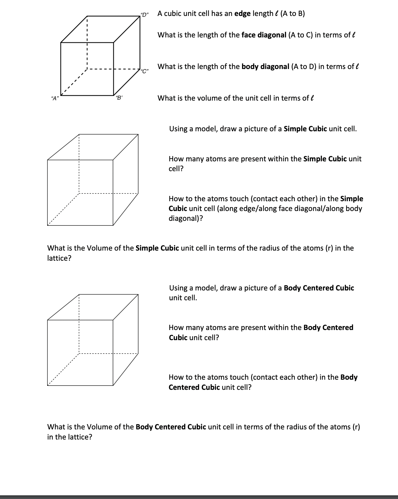 Solved Using a model, draw a picture of a Face Centered | Chegg.com