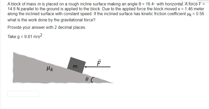 Solved A Block Of Mass M Is Placed On A Rough Incline | Chegg.com