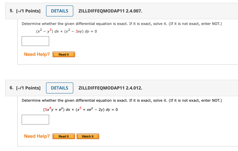 Solved ZILLDIFFEQMODAP11 2.4.007. Determine Whether The | Chegg.com