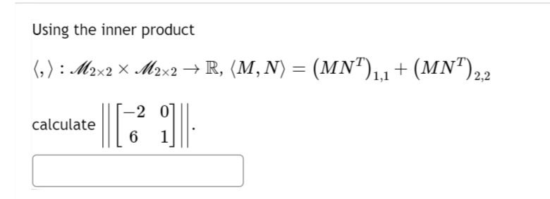 Solved Using the inner product | Chegg.com
