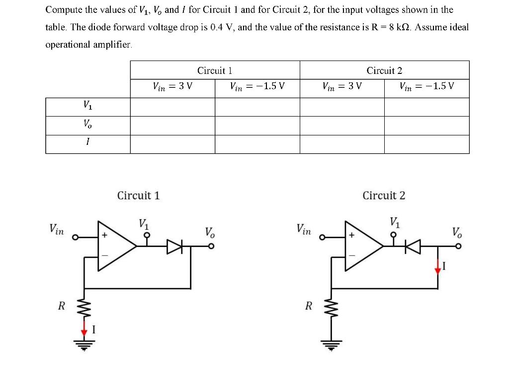 Solved Compute The Values Of V1, V, And I For Circuit 1 And | Chegg.com