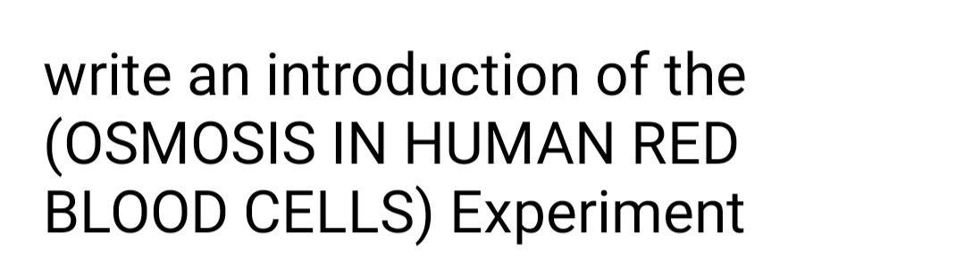 osmosis experiment red blood cells