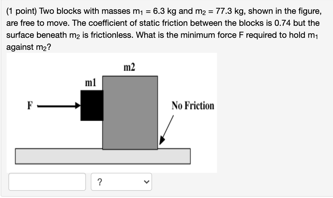 Solved Point Two Blocks With Masses M Kg And M Chegg Com