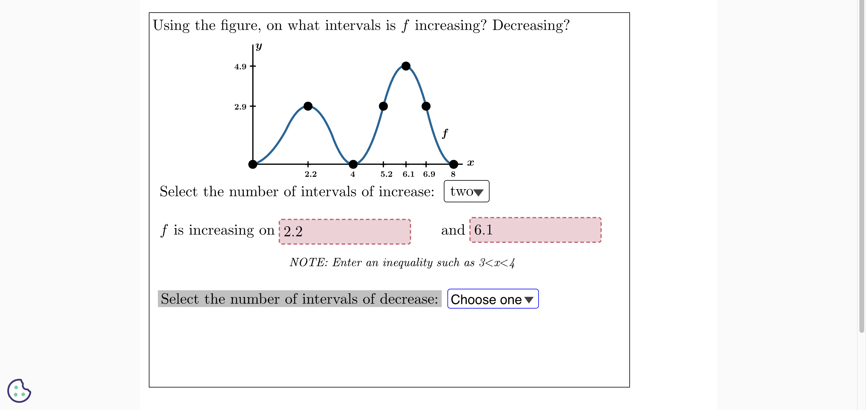 Solved Using the figure, on what intervals is f increasing? | Chegg.com