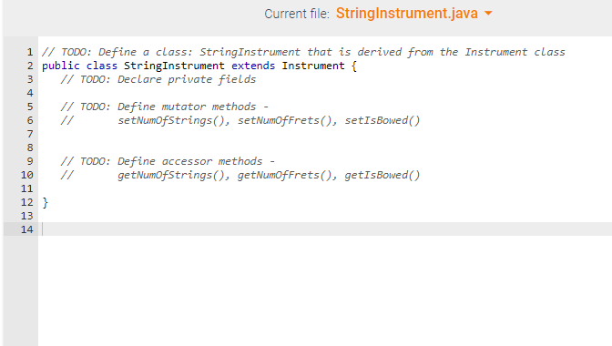 Solved Given main( ) and the Instrument class, define a | Chegg.com