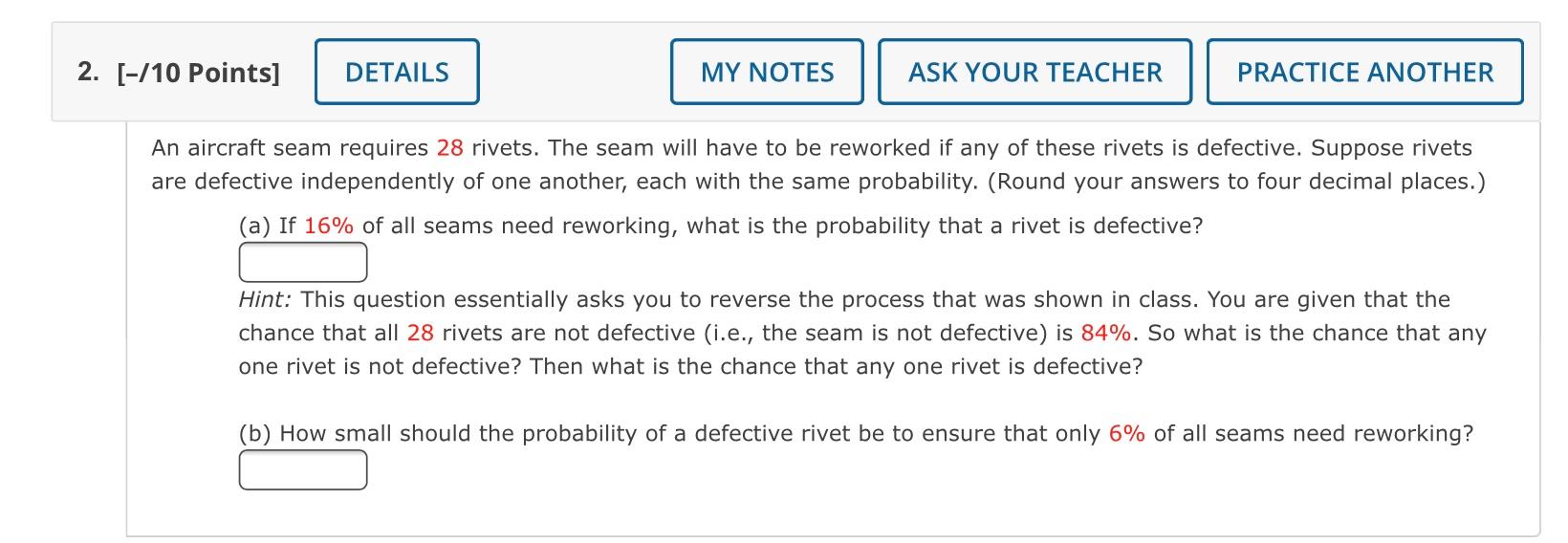 Solved 2. [-/10 Points] DETAILS MY NOTES ASK YOUR TEACHER | Chegg.com