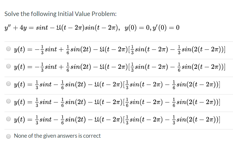 Solved Solve The Following Initial Value Problem 3 4 Chegg Com