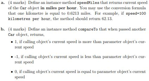 Solved Question 2 Classes and Objects [16 marks] All | Chegg.com