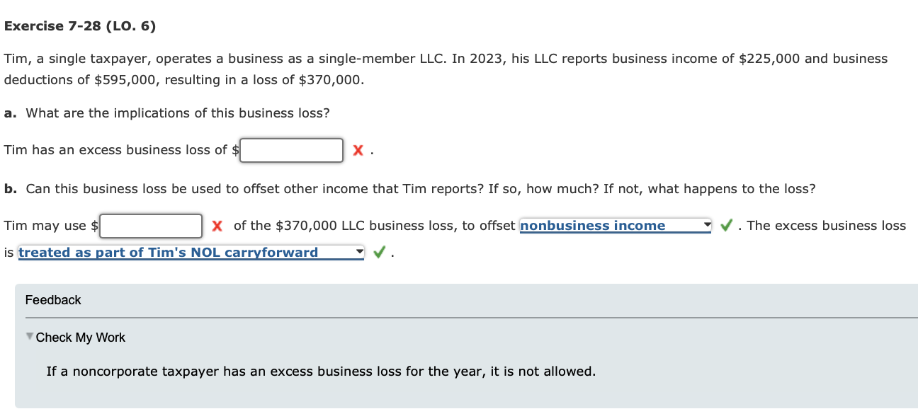 Solved Tim, a single taxpayer, operates a business as a | Chegg.com