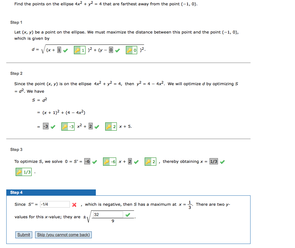 Solved Find the points on the ellipse 4x2 + y2 = 4 that are | Chegg.com