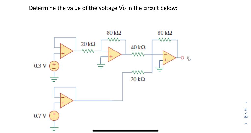 Solved determine the value of the voltage Vo in the circuit | Chegg.com